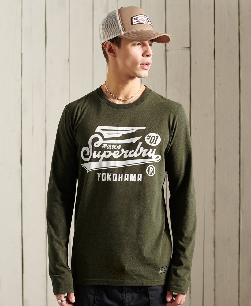 Superdry Mens Military Graphic Long Sleeve Top