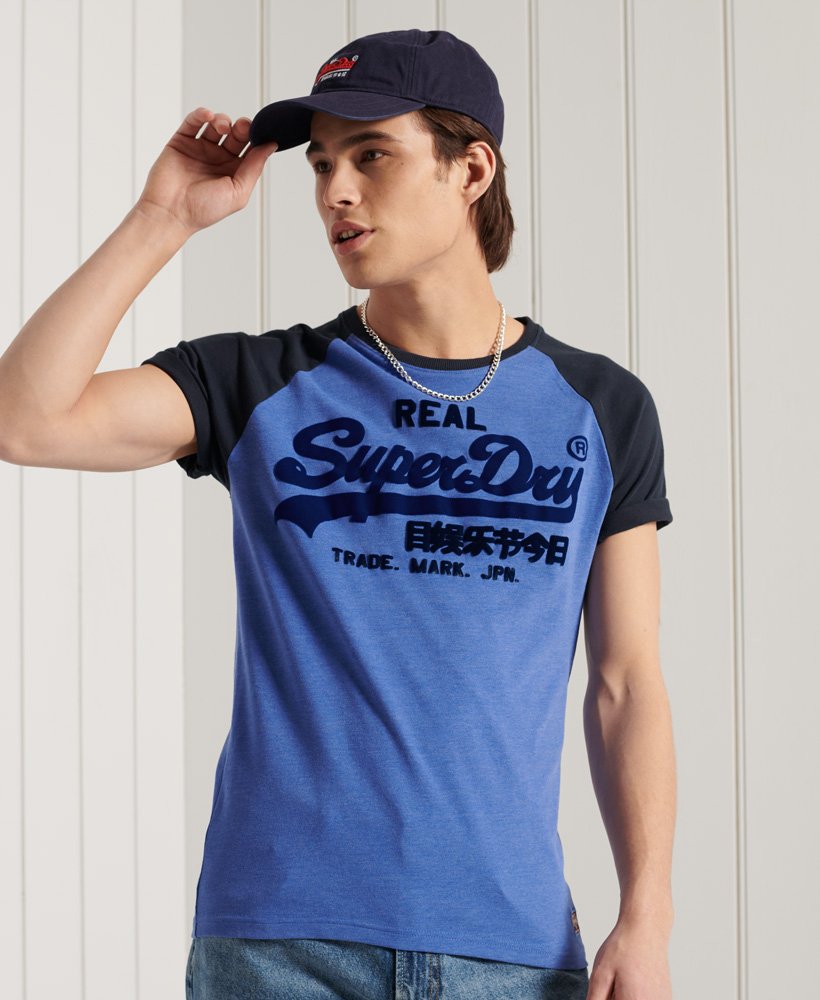 stout Hændelse, begivenhed solidaritet Superdry Tofarvet Vintage Logo T-shirt med raglanærmer - Herrer T-shirts