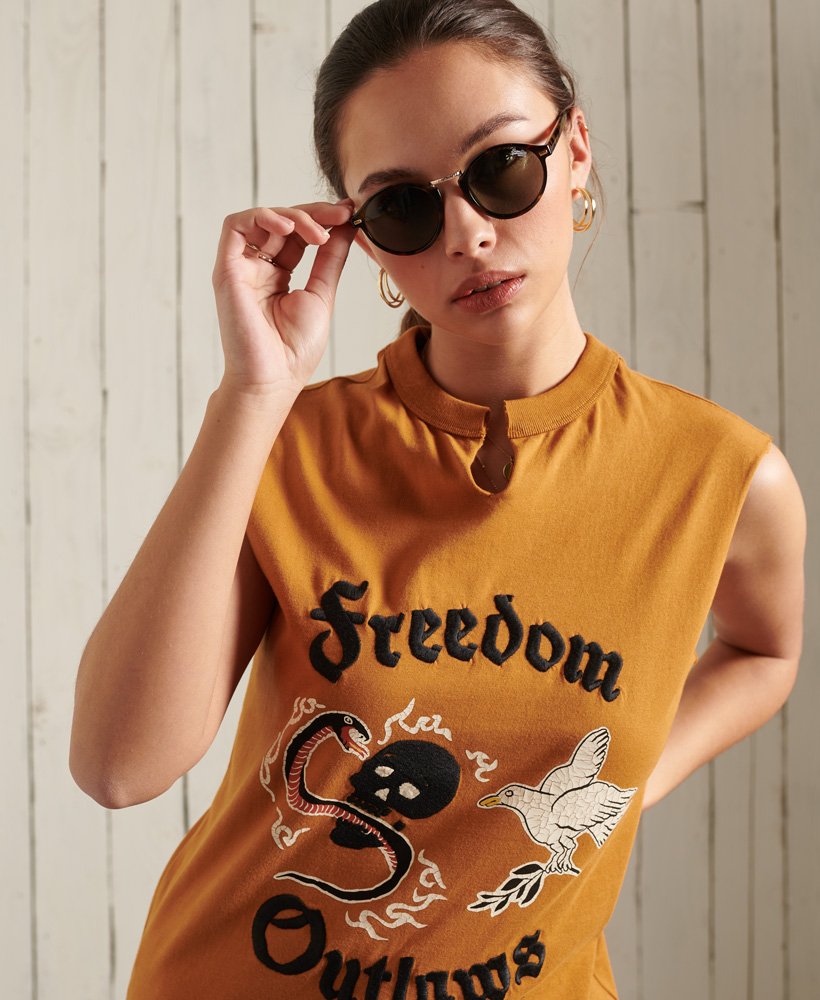 Women’s Bohemian Band Vest Top in Orange Superdry