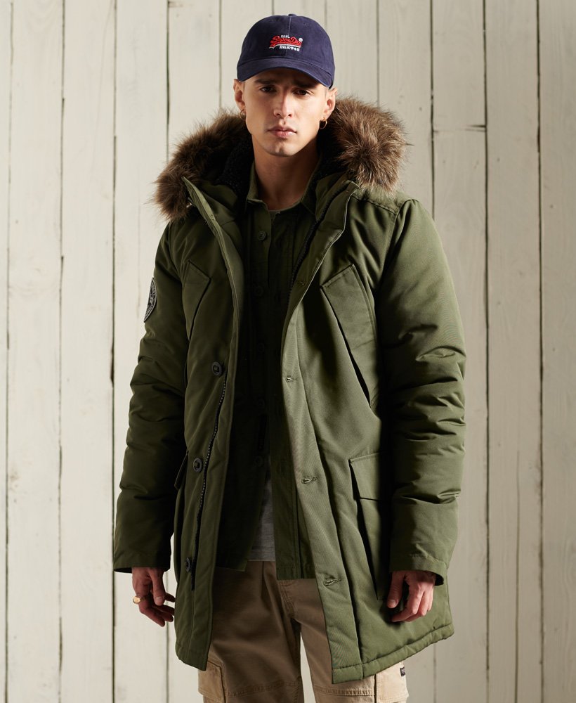 Khaki parka men's coat Clearance