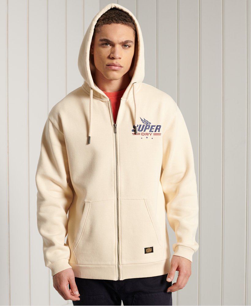 Cream zip hoodie best sale