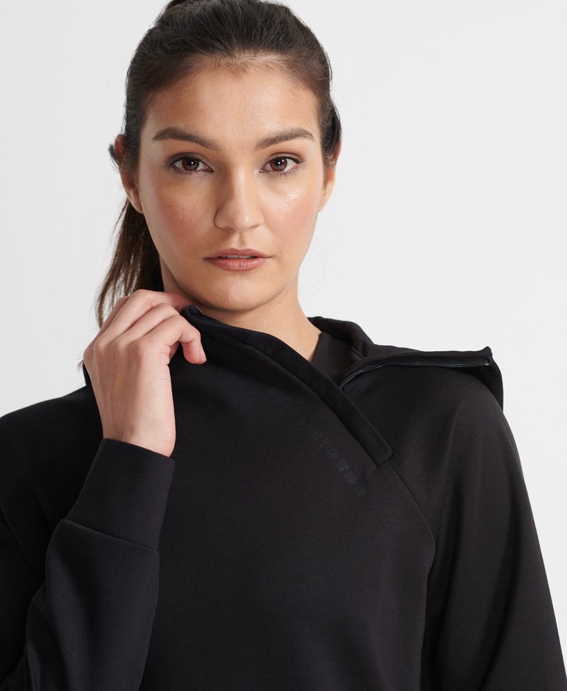 Superdry Printed Half Zip Fleece Top - Women's Outlet Womens Hoodies