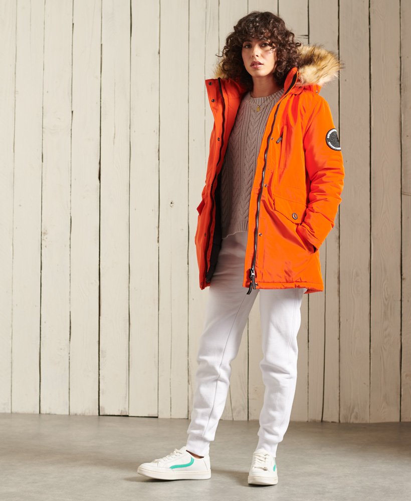 superdry orange parka