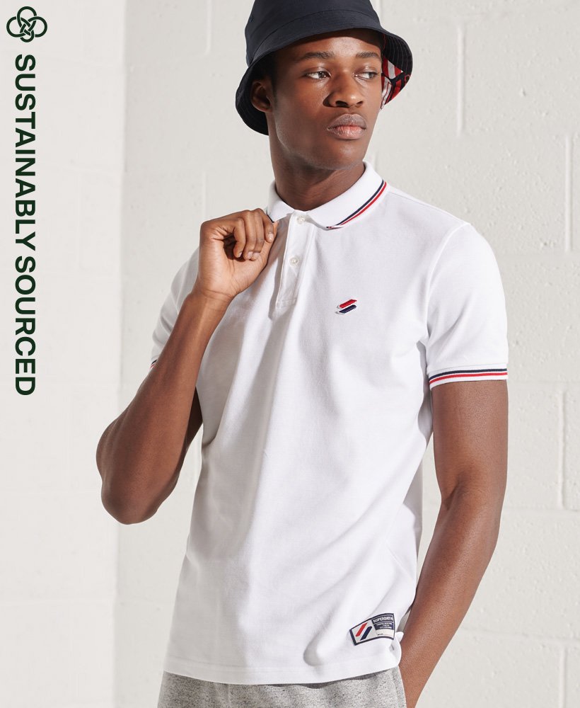 Mens - Organic Cotton Sportstyle Twin Tipped Polo Shirt in Optic ...