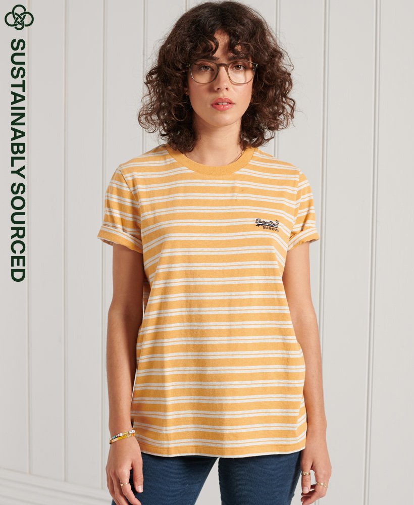 mytologi Lige cowboy Women's - Organic Cotton Stripe T-Shirt in Yellow | Superdry IE