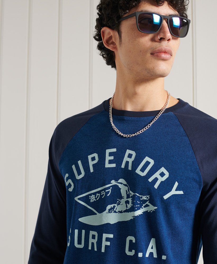 Superdry Trackster Baseball Long Sleeve T-Shirt Red