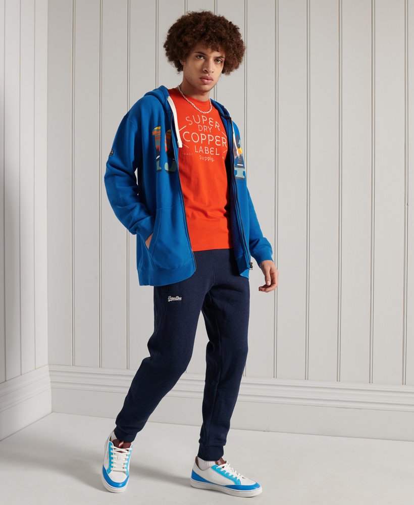 NWT Superdry Men's Orange Label Slim Jogger Sweatpants Depths Blue Grit M-L