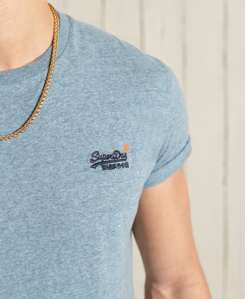 Superdry Mens Organic Cotton Orange Label Vintage T-Shirt, Slim Fit Desert  Sky Blue Grit Size Xs