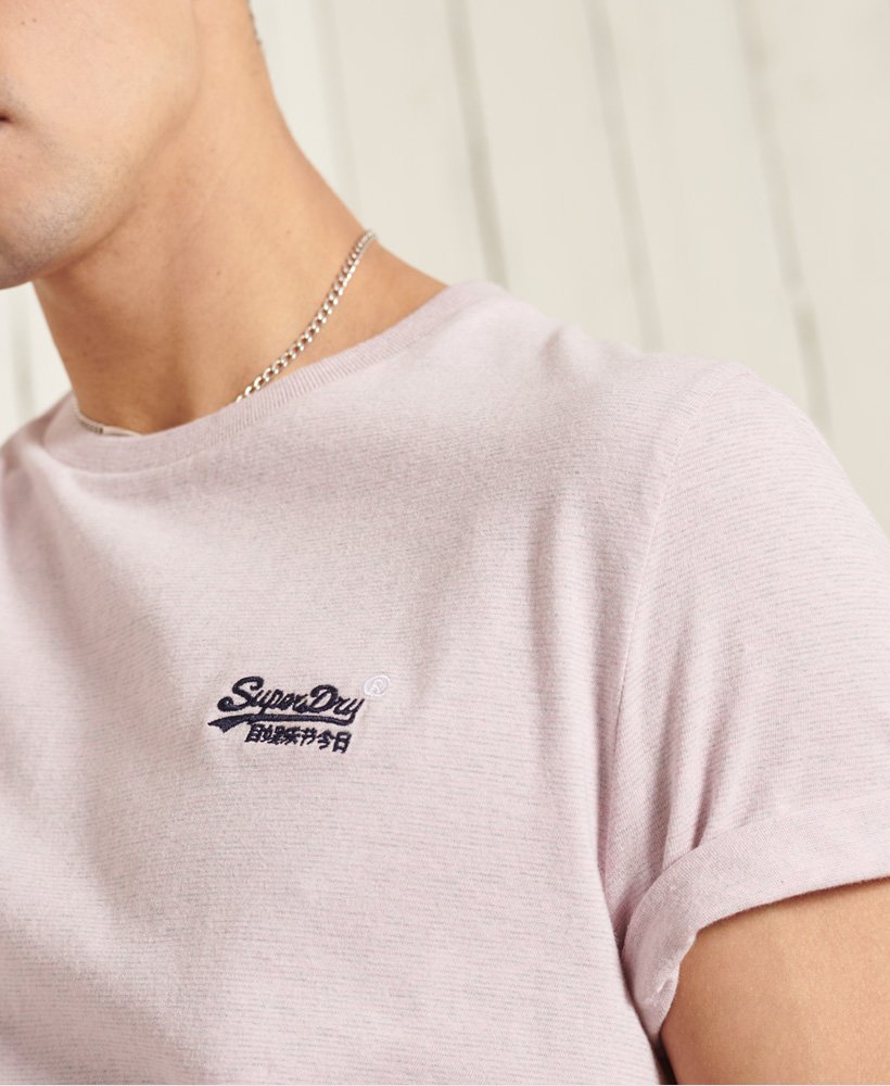 Superdry Orange Label Vintage Emb T-Shirt Chalk Pink Marl T7L 