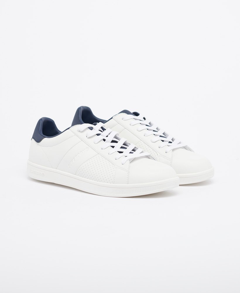 Men’s - Sleek Cupsole Trainer in Cream | Superdry