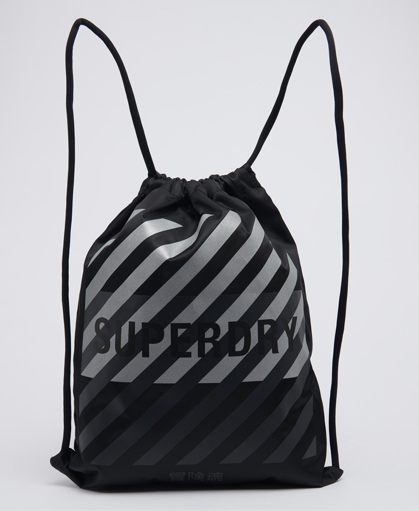 Mens - Reflective Drawstring Bag in Black | Superdry