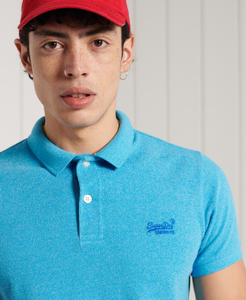 Men's - Organic Cotton Classic Pique Polo Shirt in Light Blue | Superdry IE