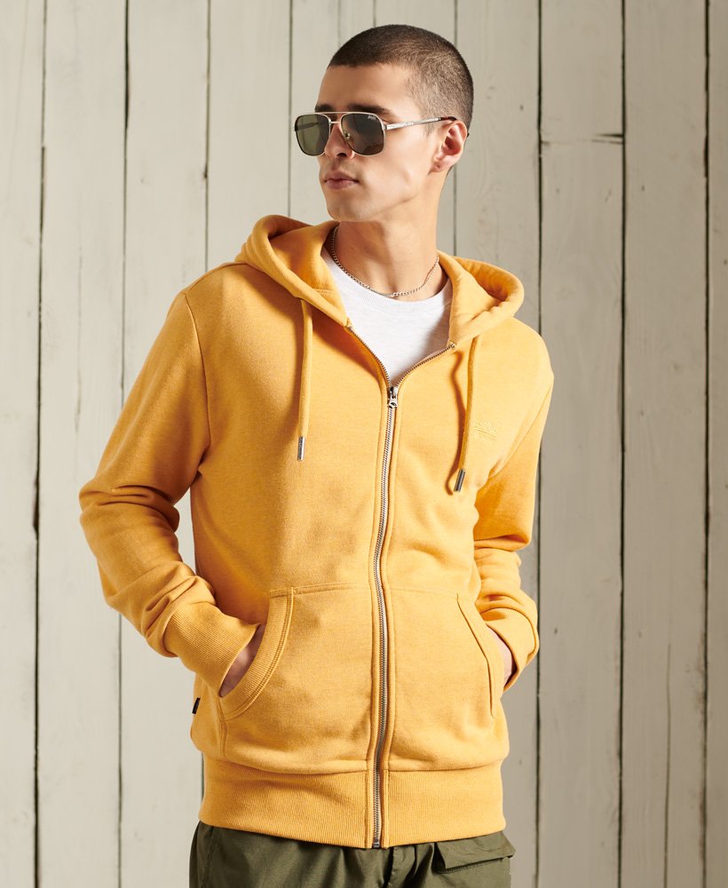 orange label loopback zip hoodie