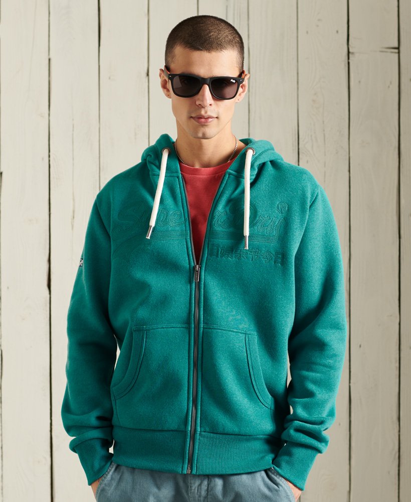 Superdry green hoodie discount mens