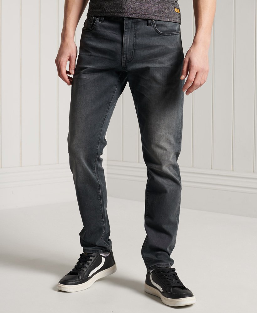 Mens - Slim Jeans in Portland Washed Black | Superdry UK