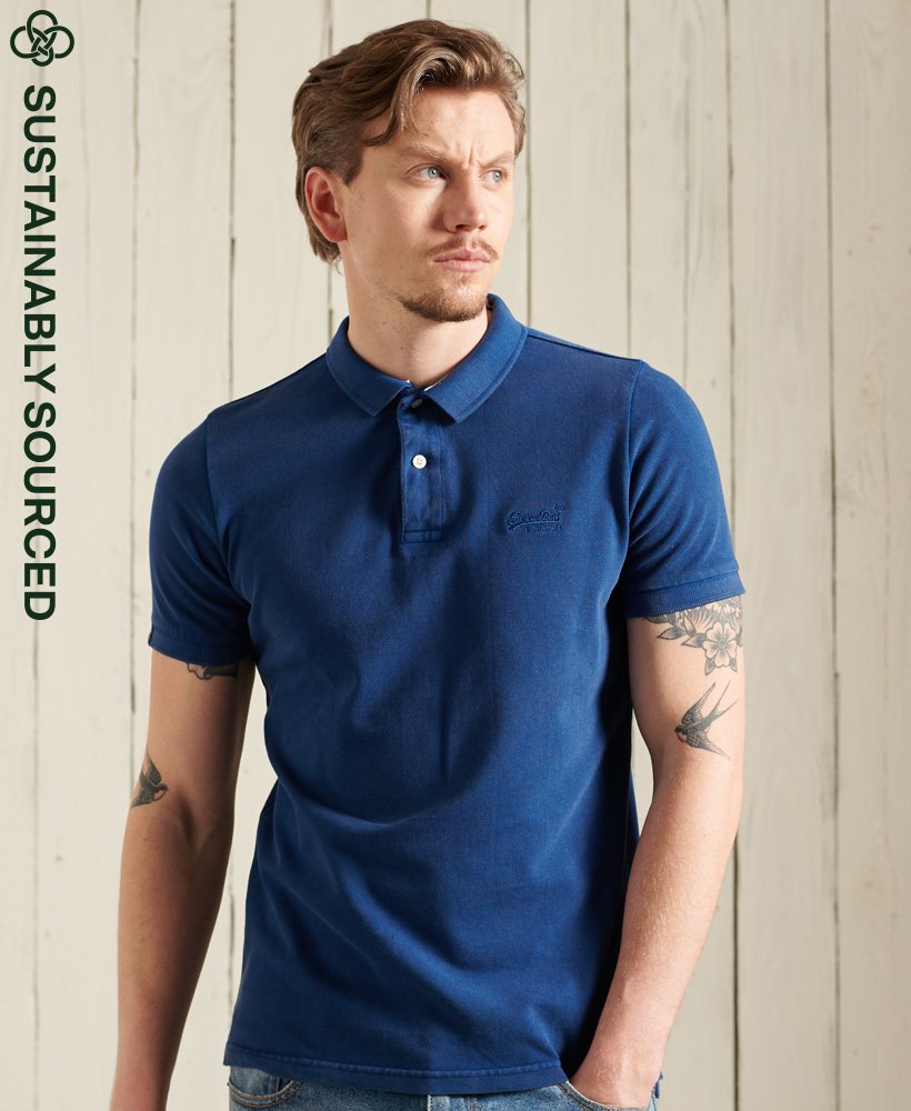 Broek Kosten ergens bij betrokken zijn Men's Organic Cotton Vintage Destroy Polo Shirt in Blue | Superdry US