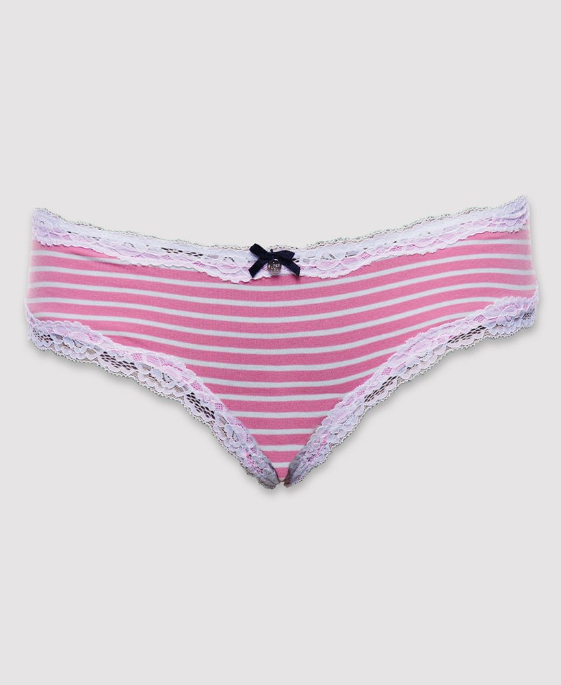 Women's Lola Lace Briefs Triple Pack in White Pink Navy