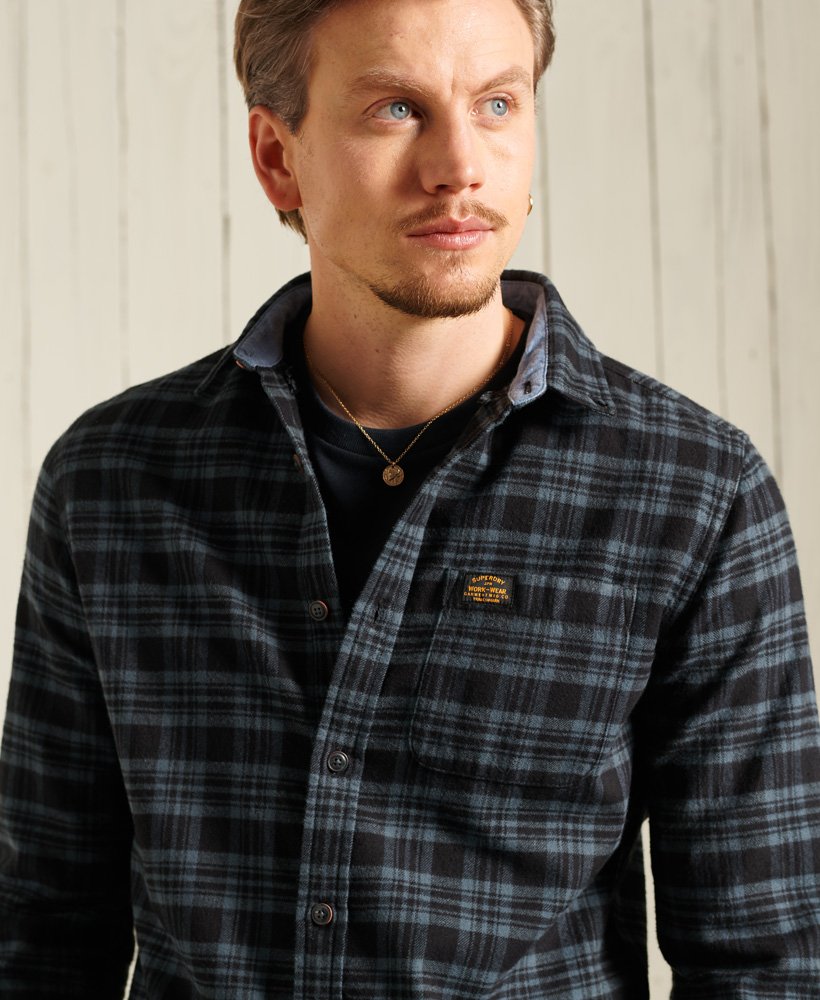 Men's - Heritage Lumberjack Shirt in Teal Blue Check | Superdry UK
