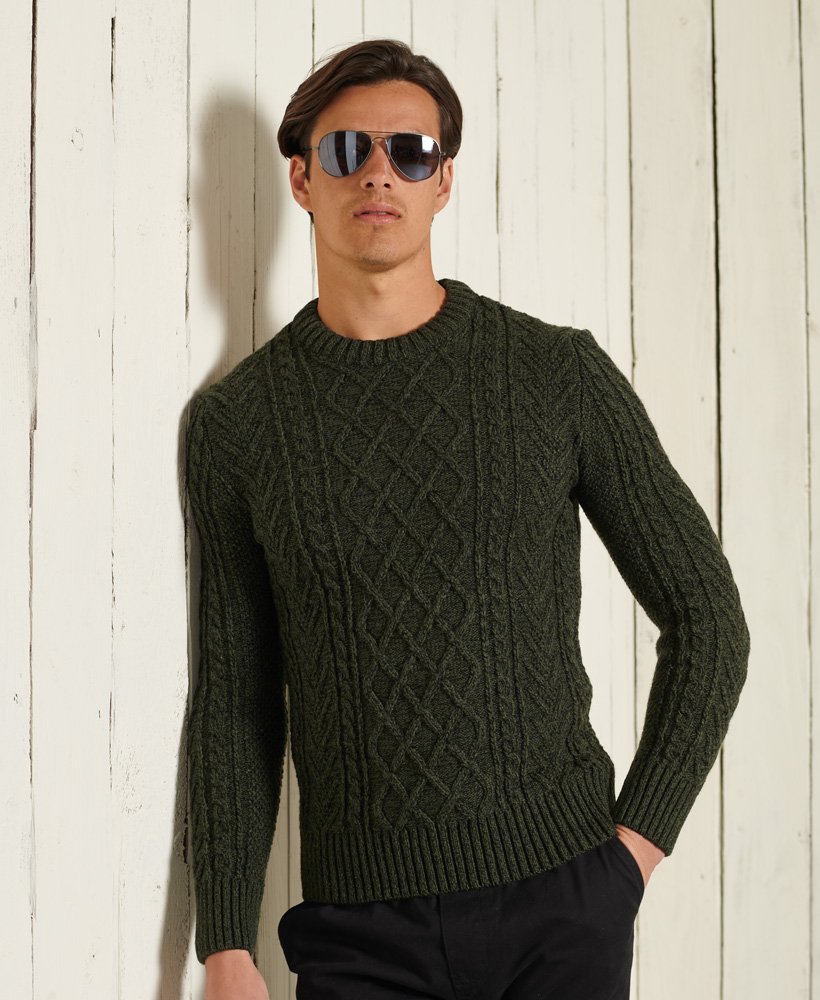 superdry jacob cable knit jumper