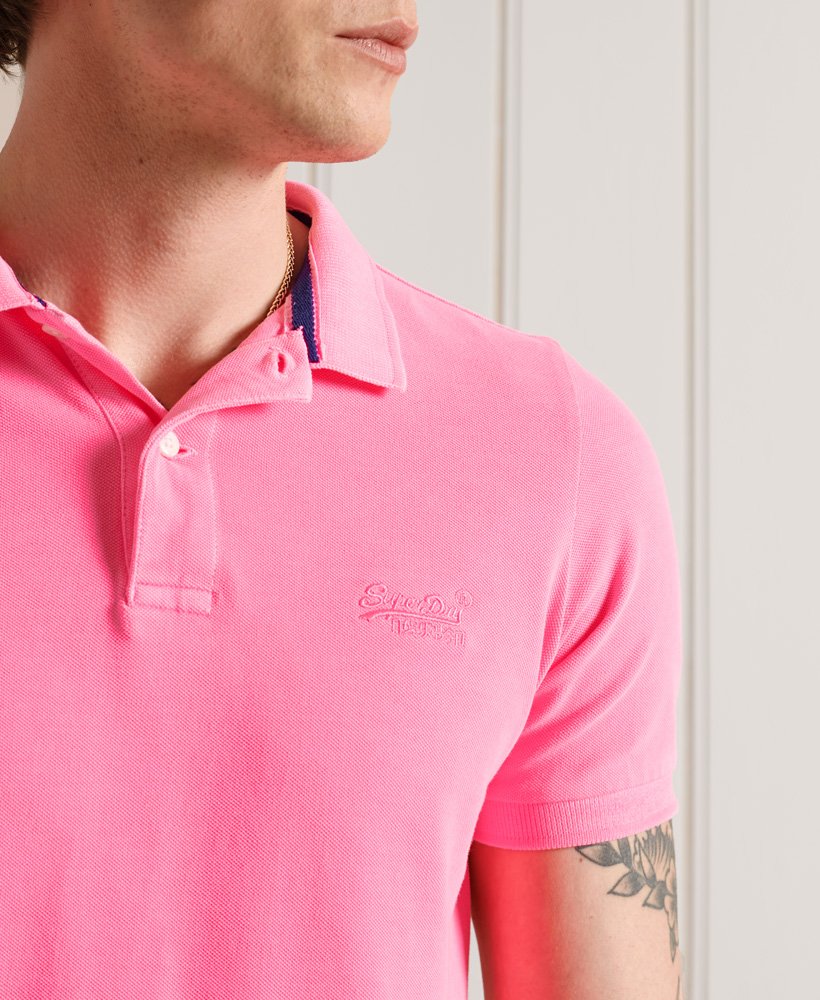 superdry pink polo shirt