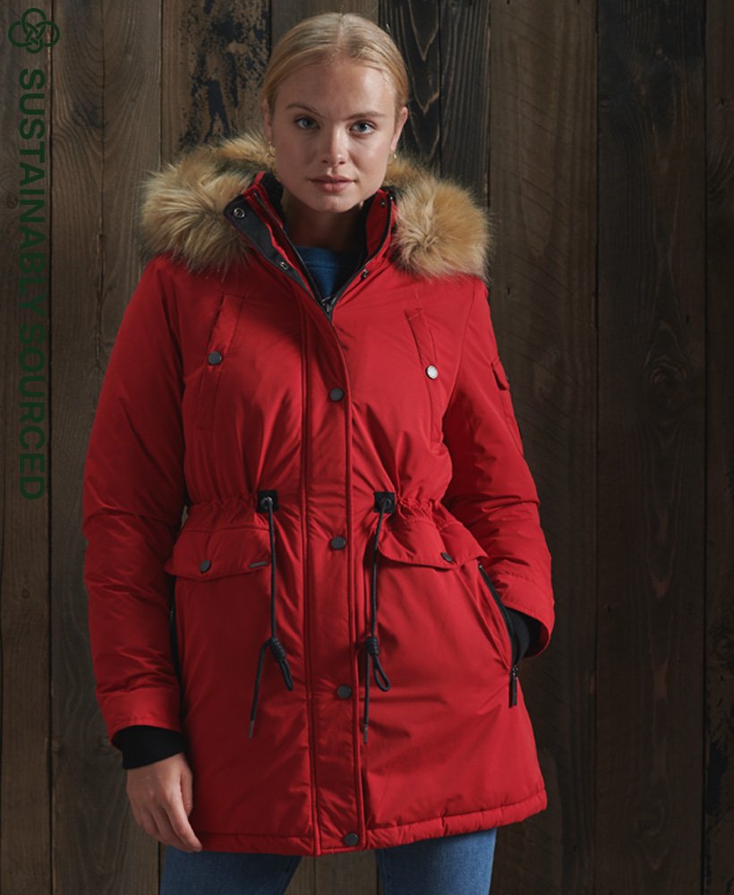 nadare microfibre parka coat