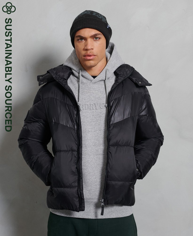 superdry black padded coat