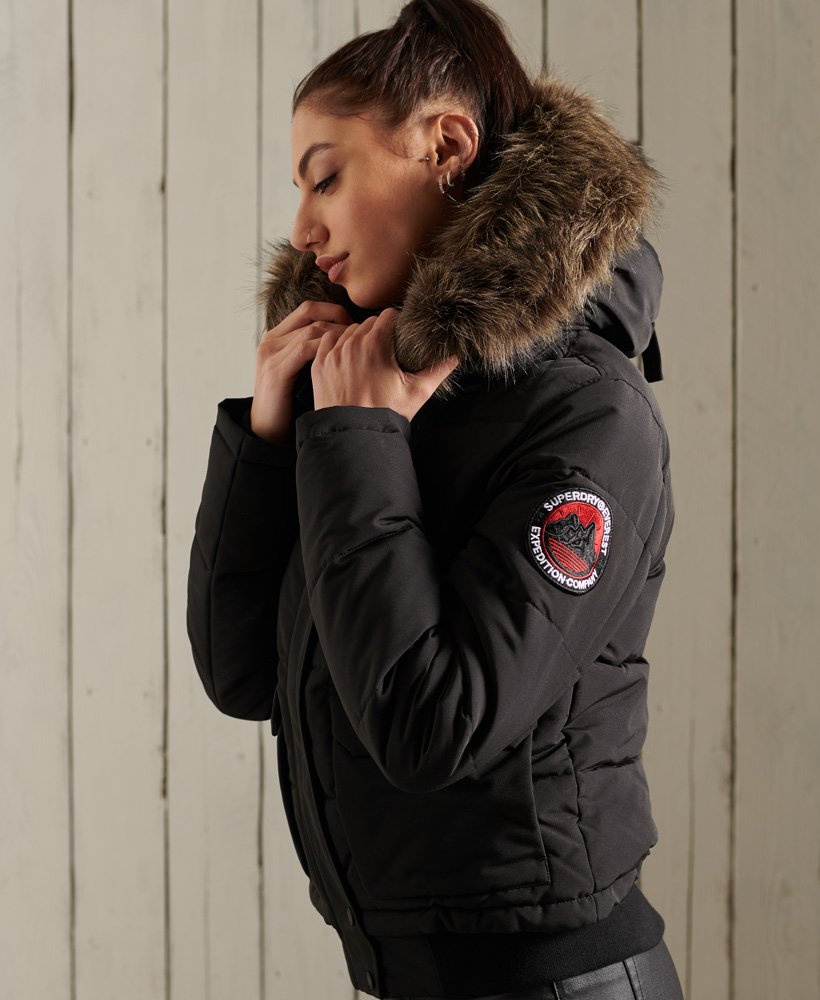 Womens Everest Bomber Jacket In Black Superdry 