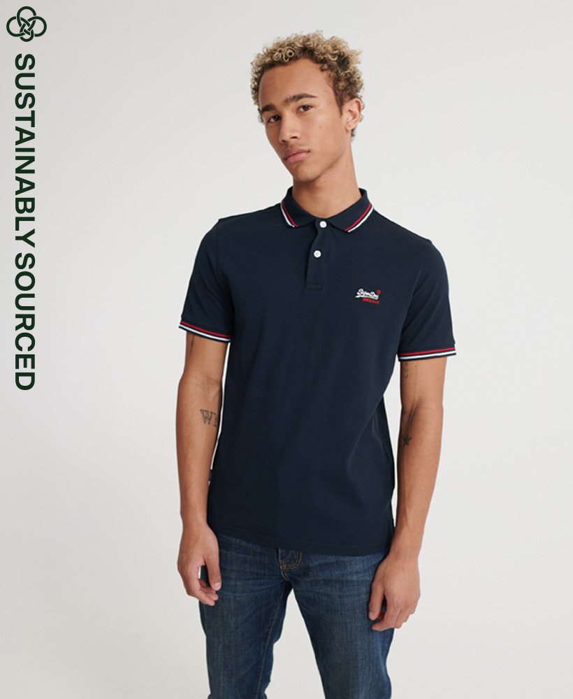 Details about  / Superdry Polo Shirt Superdry Classic Micro Lite Pique Polo Shirt Black Navy