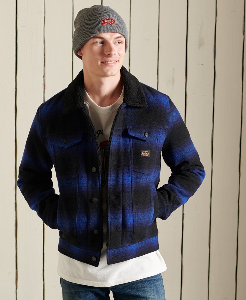 Superdry Highwayman Wool Sherpa Trucker Giacca di Jeans Uomo