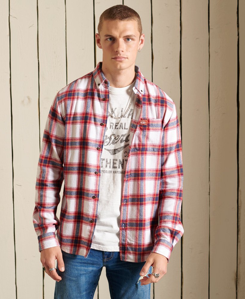 Mens - Organic Cotton Heritage Lumberjack Shirt in Portland Check Red ...