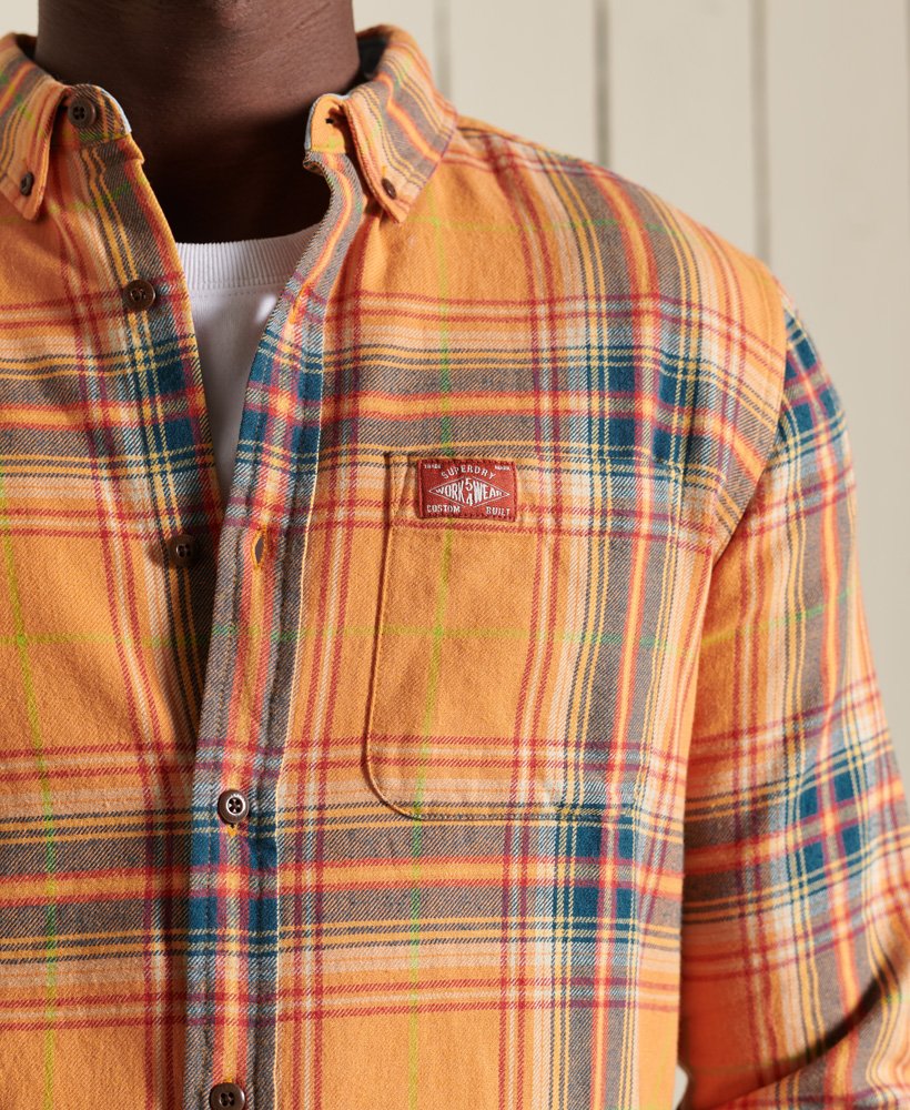Mens Organic Cotton Heritage Lumberjack Shirt in Sunset Check Superdry