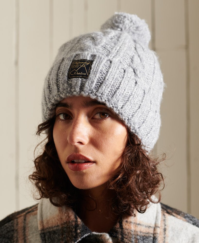 band foto donker Superdry Tweed Cable Beanie - Women's Womens Hats