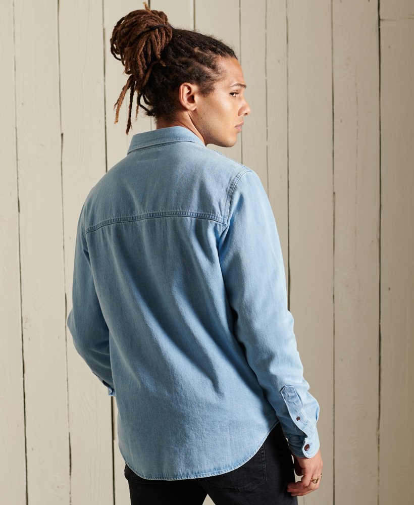 Mens Denim Work Shirt in Vintage Wash Superdry