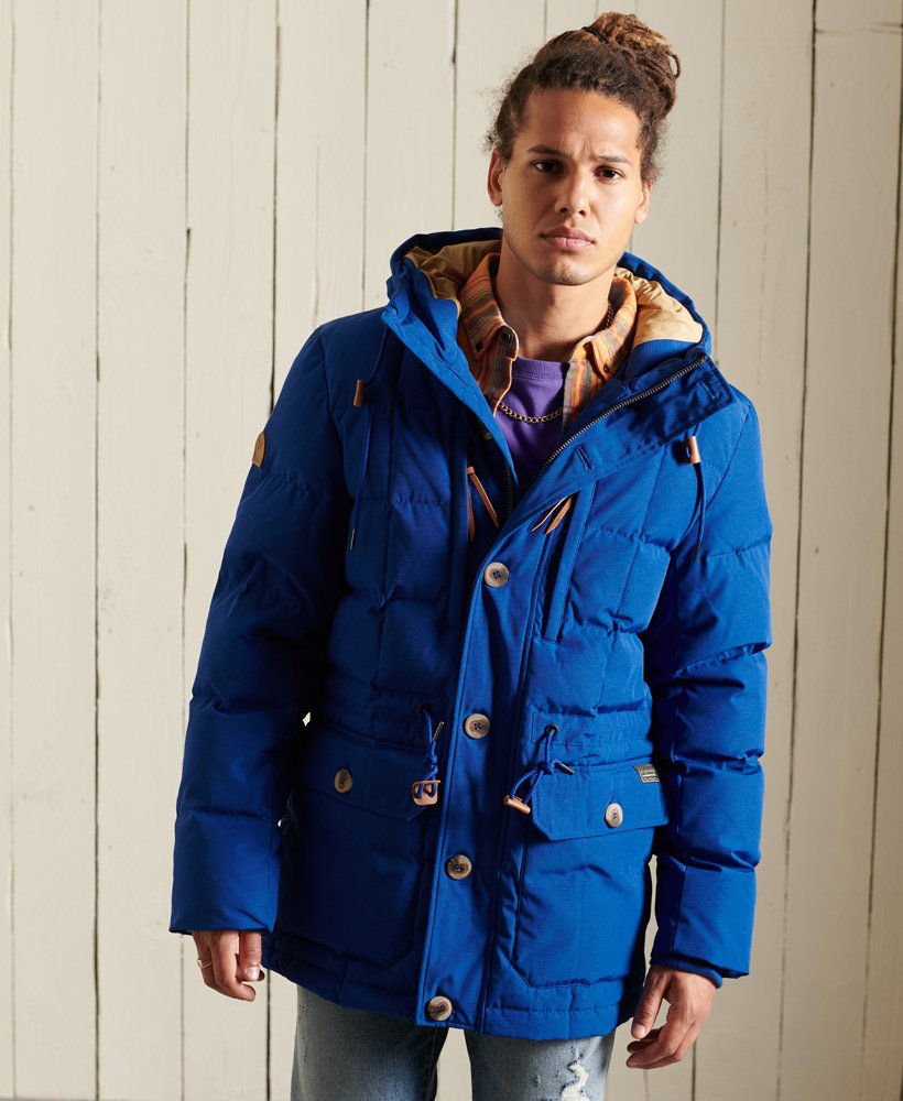 blue superdry coat