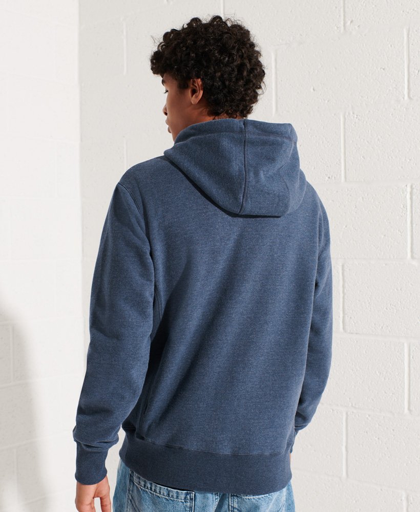 Mens - Code Chest Logo Applique Hoodie in Blue | Superdry