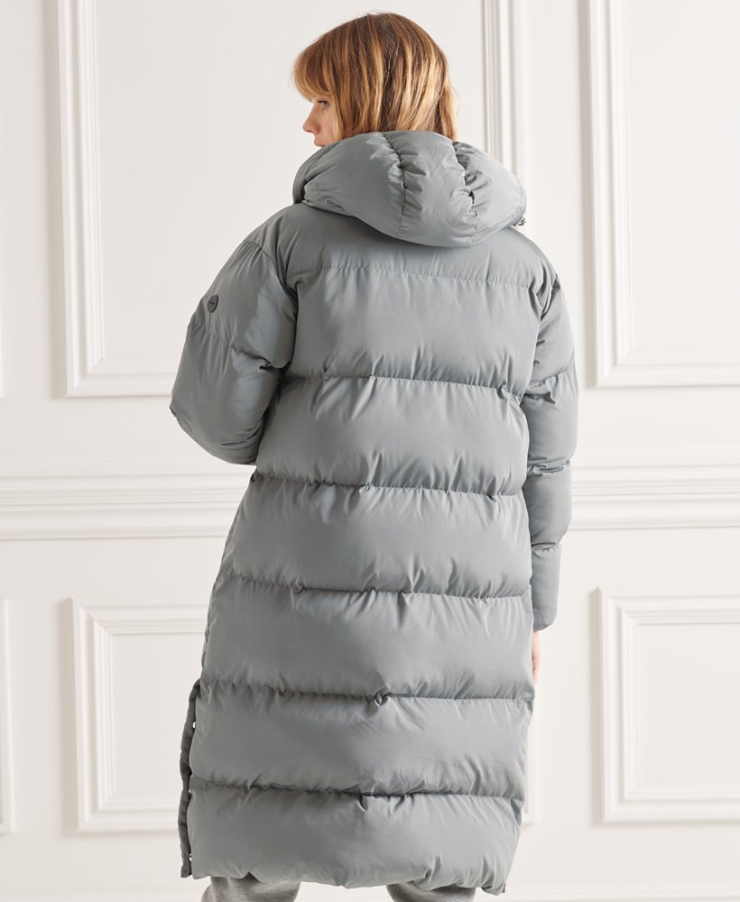 Womens Studios Longline Duvet Coat in Grey Superdry