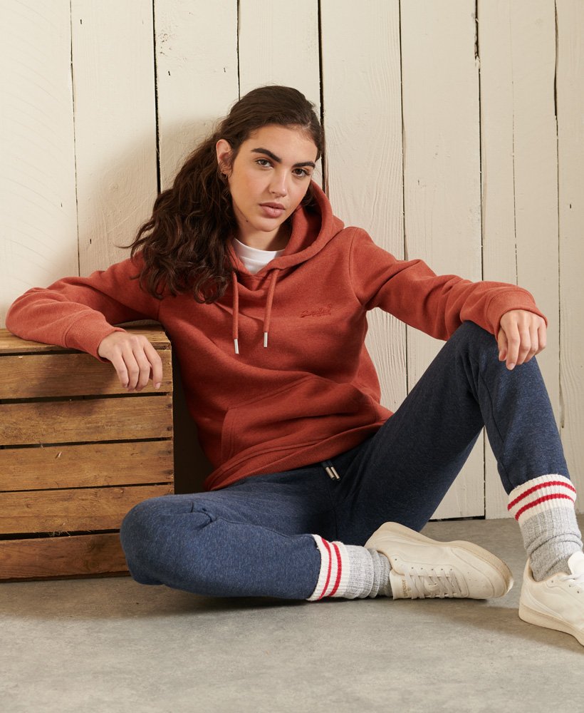 Womens - Vintage Logo Embroidered Hoodie in Spiced Marl | Superdry UK