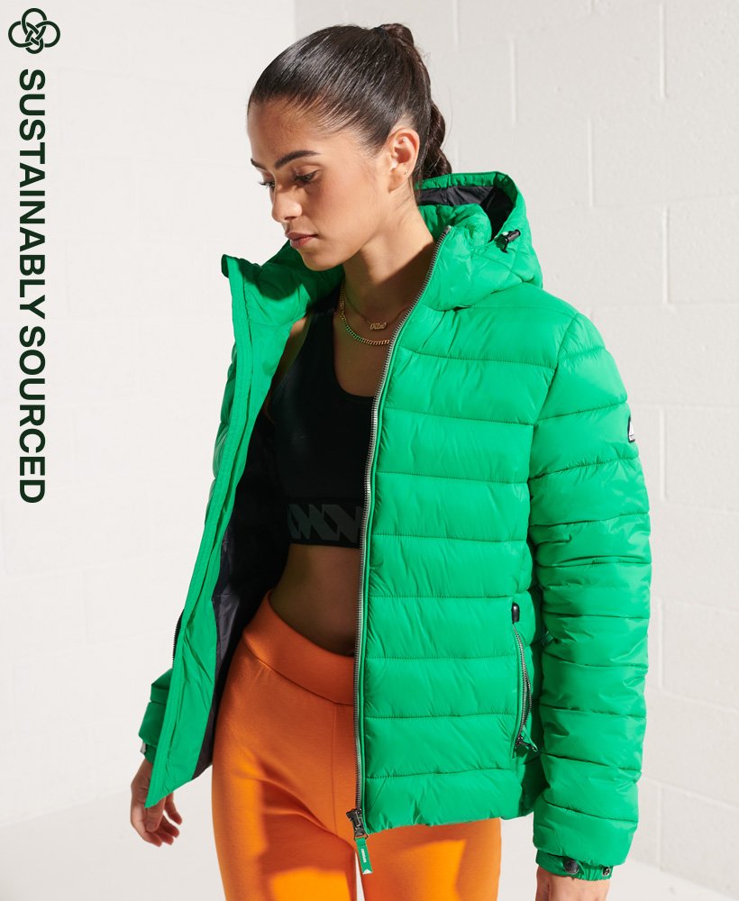 Green womens puffer on sale jacket