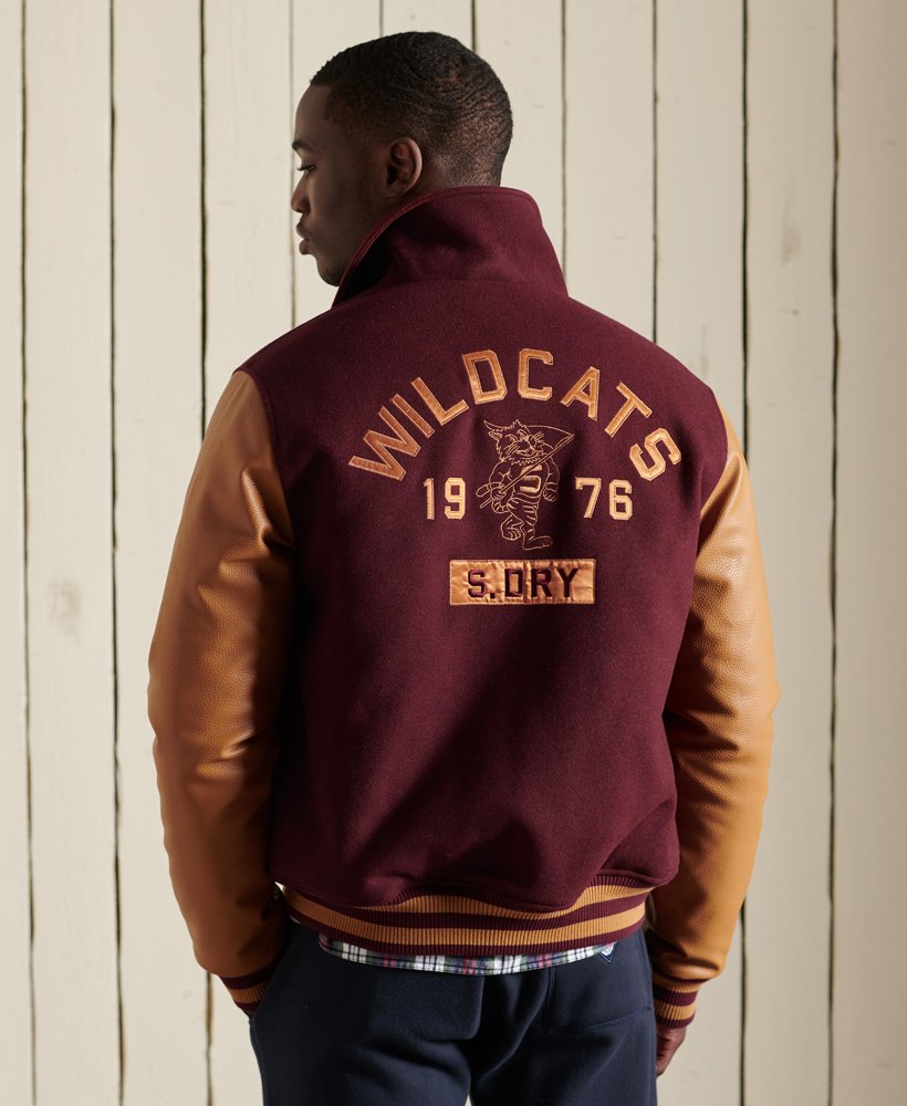 Superdry College Varsity Bomber Jacket, Red