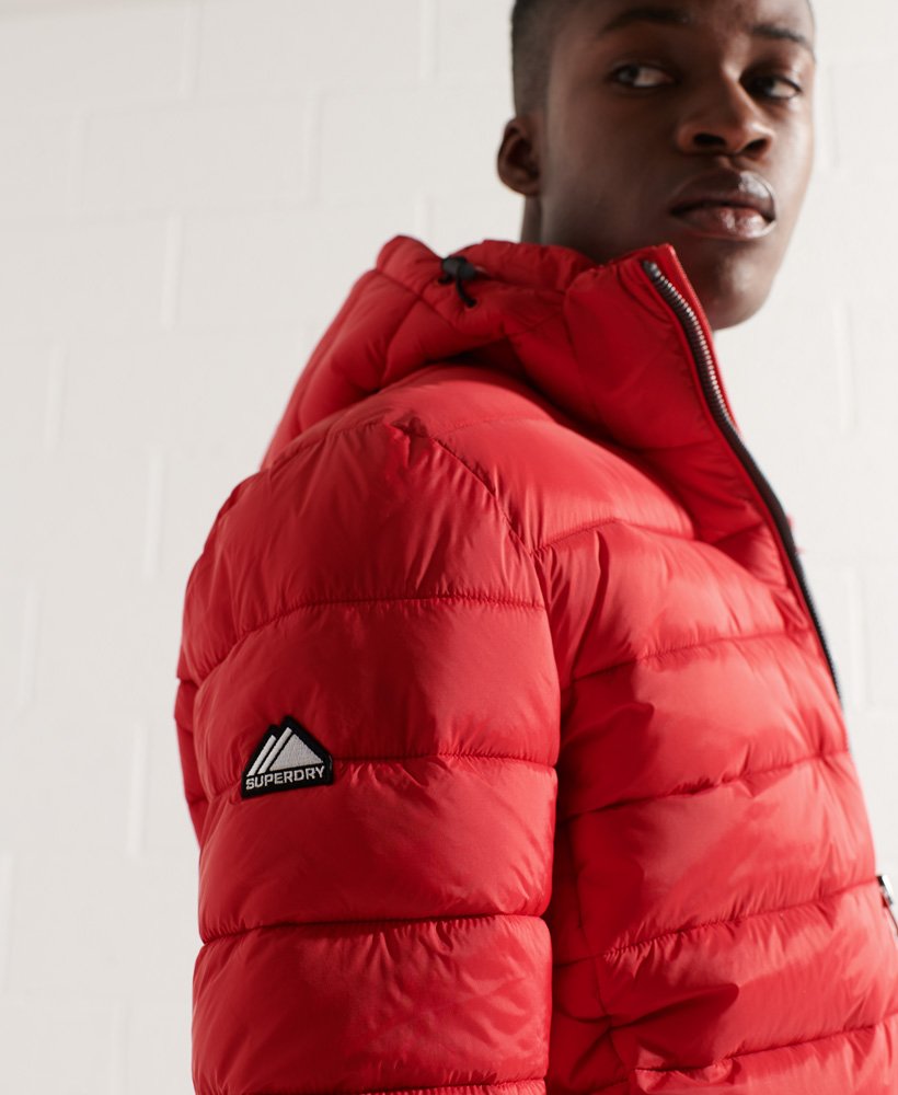 superdry puffer jacket red