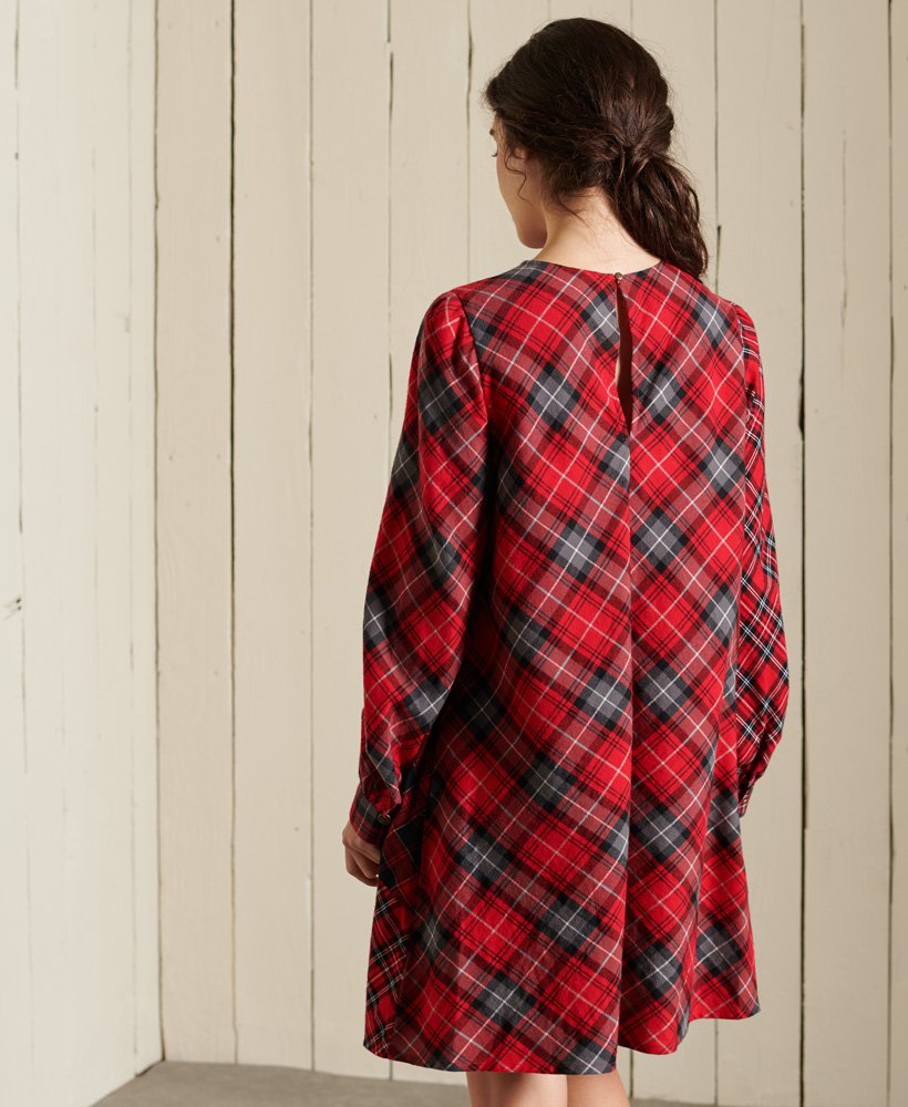 Women's Woven Check Mini Dress in Red Check | Superdry CA-EN