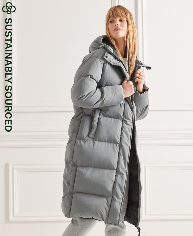 Long duvet best sale coat with hood