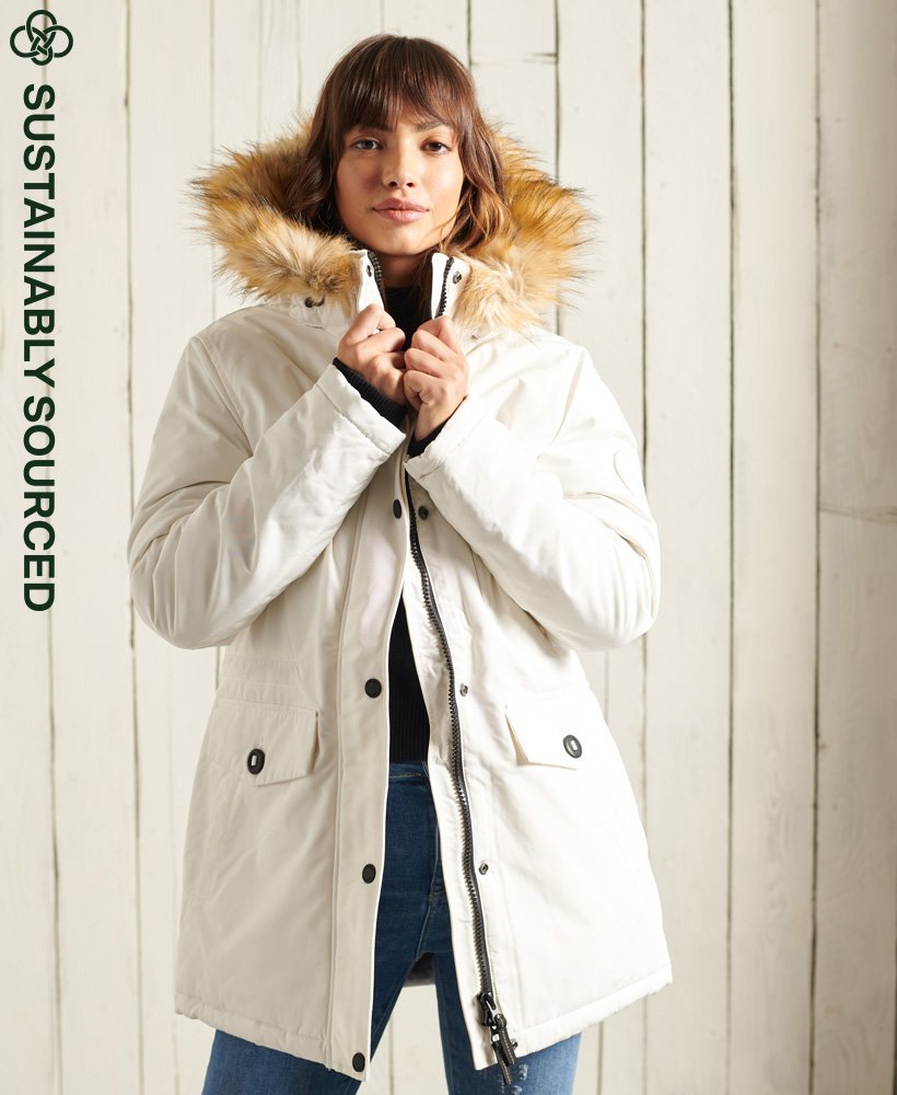 Superdry Hooded Everest Faux Fur Parka Coat - Women's Womens Jackets