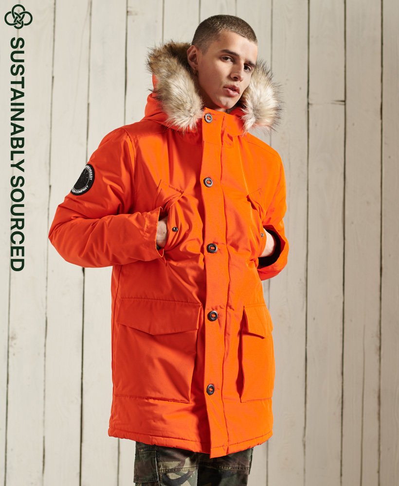 Mens - Everest Parka Coat in Orange 