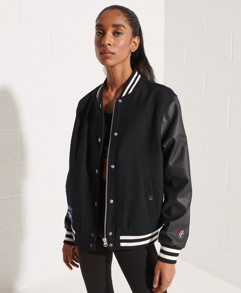 Baseball jacket black hotsell