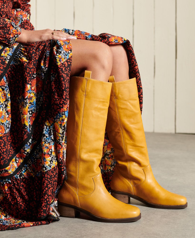 Women's - 70s High Leg Boots in Yellow | Superdry IE