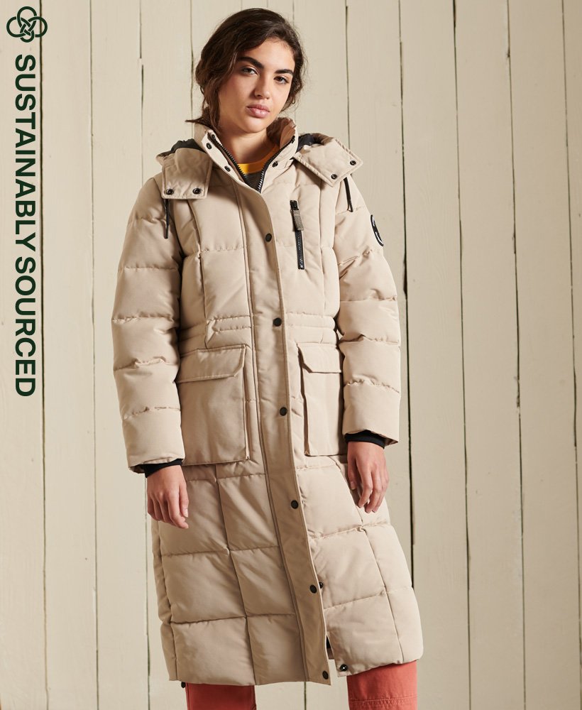 Womens - Longline Everest Coat in Stone 