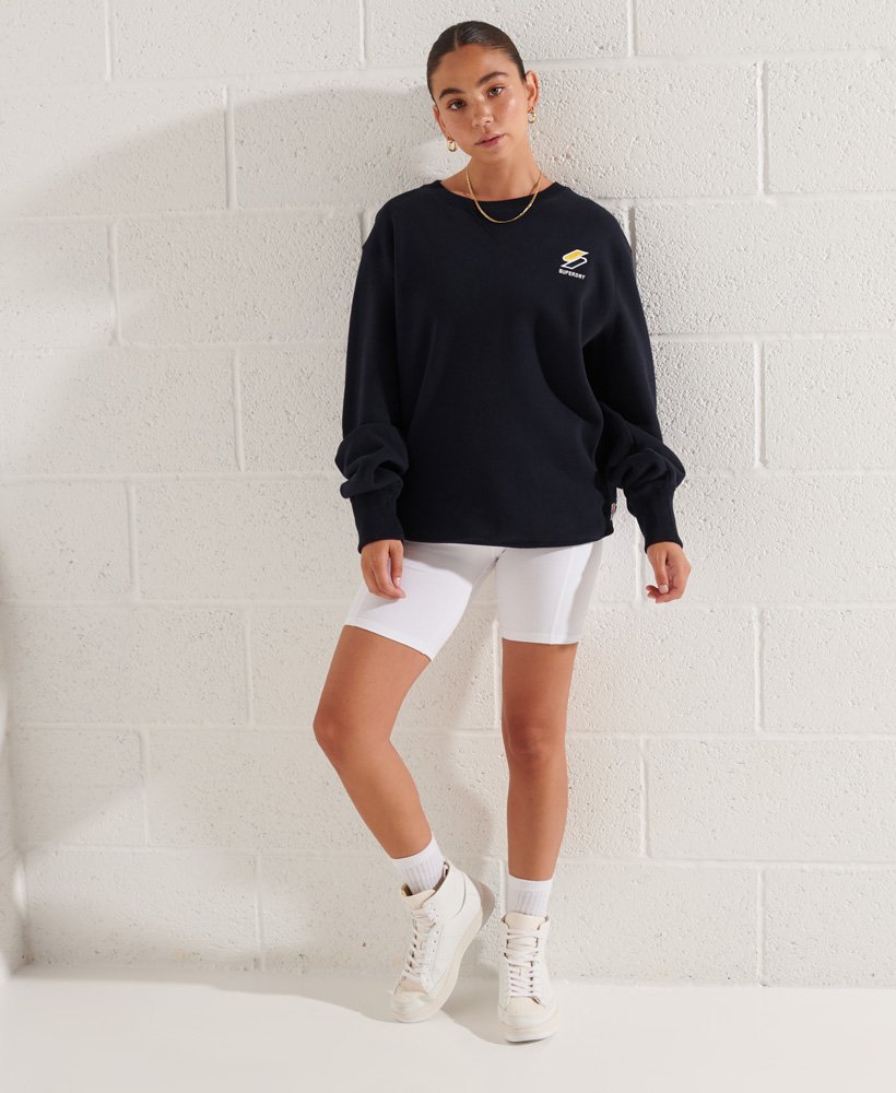 Nike cream mini swoosh oversized online sweatshir