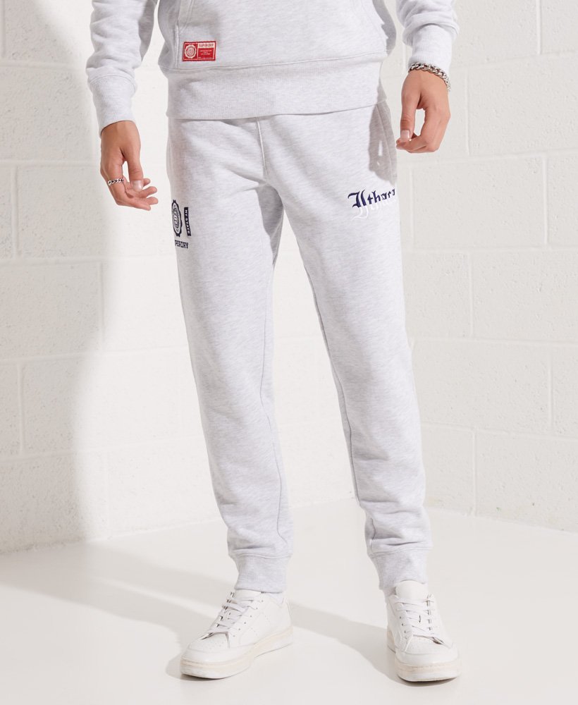 Mens - College Graphic Joggers in Lightning Grey Grindle | Superdry