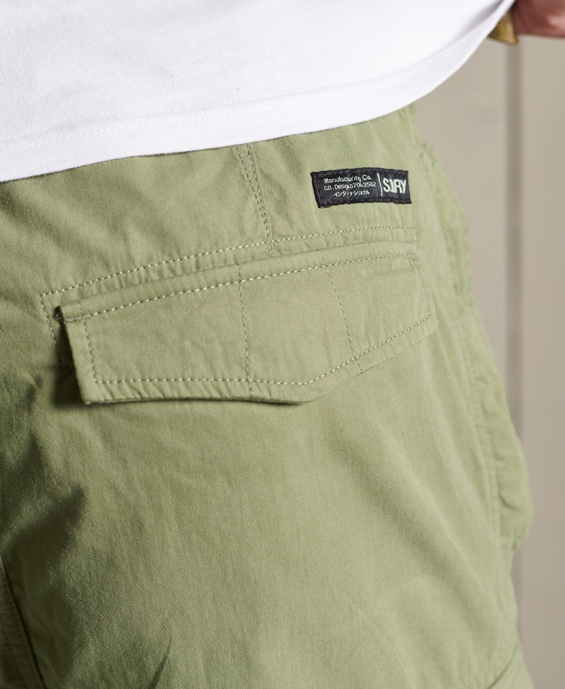 Mens - Organic Cotton Parachute Grip Pants in Olive Khaki | Superdry